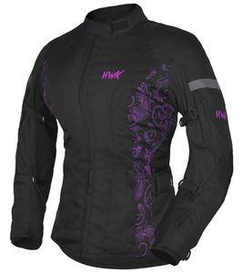 HWK Adventure/Touring Damen Motorrad-Jacke mit 600D Cordura-Material Motorsport-Jacke mit herausnehmbarem Thermofutter Schwarz/Pink