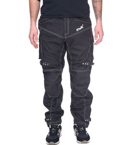 HWK Motorrad-Hose mit wasserabweisendem Cordura-Textilgewebe Motorsport-Hose mit Aufprallschutz Schwarz