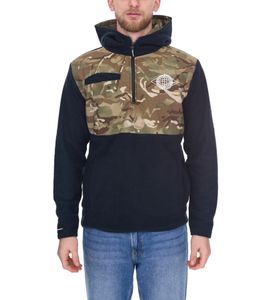 Denim Project men's fleece sweater with camouflage pattern winter hoodie DP-10022-003 4341 black/green