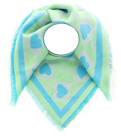 ZWILLINGSHERZ foulard carré d'amour avec motif coeur foulard de mode 3014A-1003-69 bleu/vert