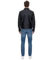 GUESS giubbotto uomo in ecopelle Rocky Biker Jacket con collo revers giacca outdoor M3YL20WF410 JTMU nero