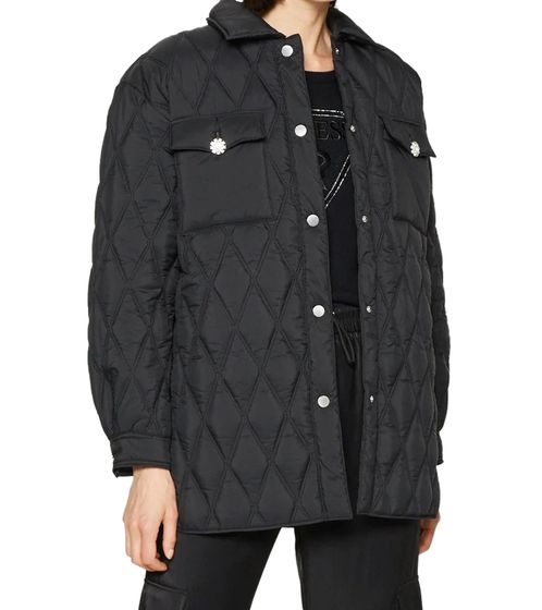 GUESS women's stylish quilted jacket, transitional jacket, basic jacket W3YL17WFIW2 JBLK black