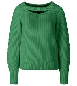 MARC CAIN Damen Strick-Pullover stylischer Rundhals-Pulli Kaschmir-Pullover UC41.40M15 540 Grün