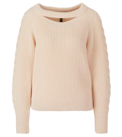 Pull tricoté femme MARC CAIN, pull col rond élégant, pull en cachemire UC41.40M15 131 beige