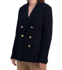 POLO RALPH LAUREN Damen Business-Jacke mit goldenen Knöpfen Blazer Anzug-Jacke 211910134001 Navy