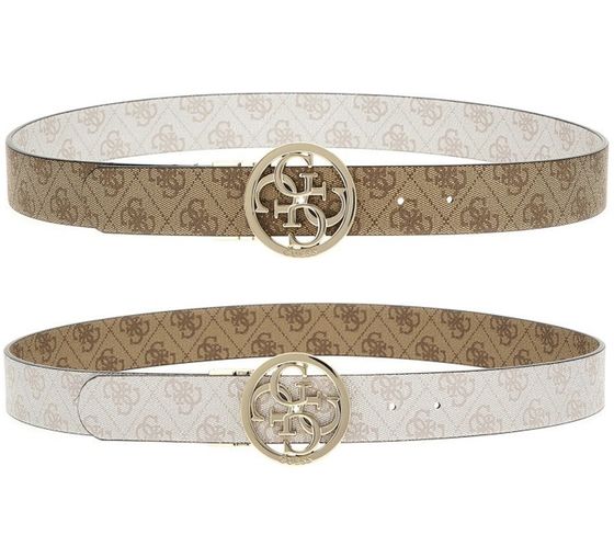 GUESS ceinture d'affaires élégante pour femme ceinture de travail ceinture réversible BW7821VIN35 LTL beige/marron