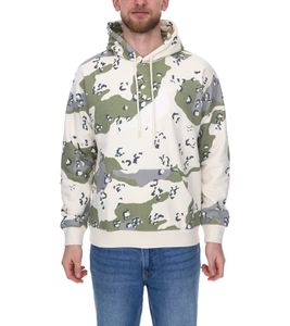 STAPLE pull à capuche pour hommes avec poche kangourou pull en coton avec imprimé camouflage colombe sur le devant 2209H7066 vert olive/beige