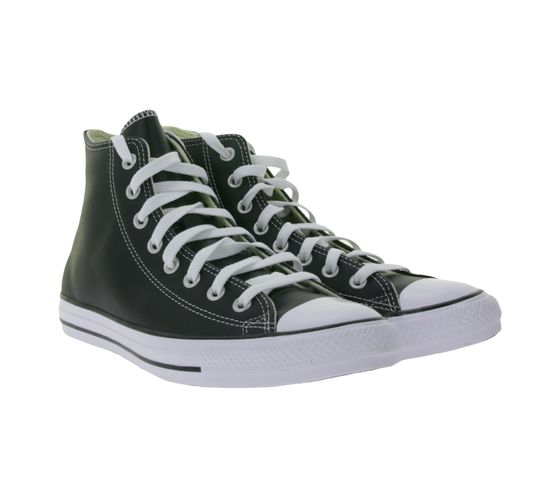 Converse Chuck Taylor All Star Mono Leather High Top Chucks Real Leather Retro Sneakers for Men and Women 132170C Black