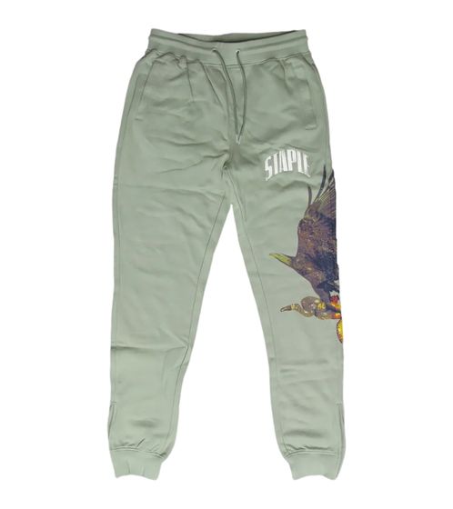 STAPLE Sage men's loose jogger jogging pants with snake and eagle print 2209B6997 olive green