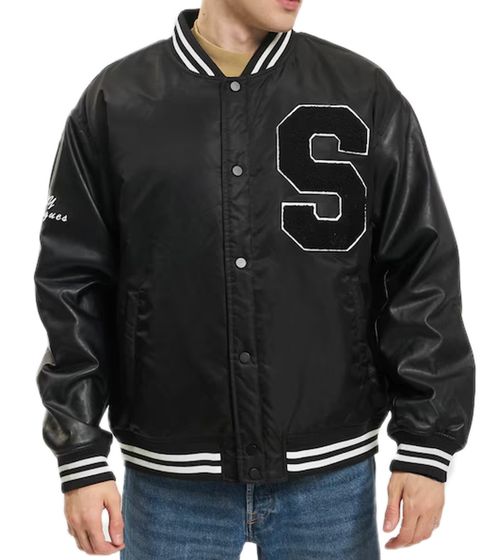 Only & Sons Chris Varsity Veste d'hiver pour homme College Jacket Bomber Jacket 22024493 Noir/Blanc