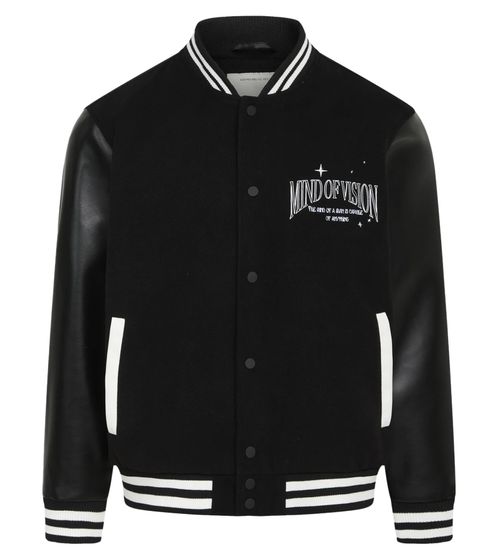 REDEFINED REBEL Archer Veste d'hiver pour homme College Jacket Bomber Jacket 225043 Noir/Blanc