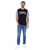 STAPLE men's T-shirt fashionable cotton shirt with large brand lettering on the front 2208C7058 Black