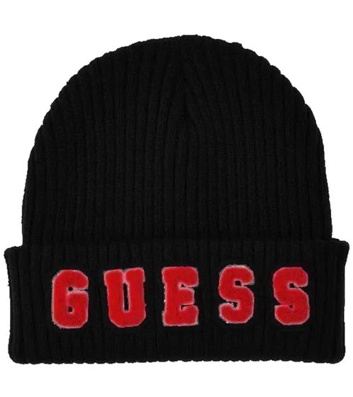 GUESS Beanie schlichte Winter-Mütze gemütliche Strick-Beanie Alltags-Mütze AM5033POL01 Schwarz