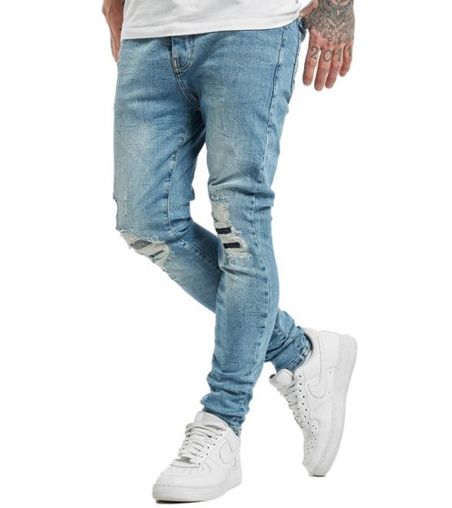 vsct Thor men's slim-fit jeans in a destroyed look, denim trousers in a 5-pocket style B5642258 blue