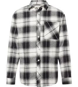 REDEFINED REBEL chemise à manches longues pour hommes, chemise d'affaires à la mode, chemise en coton à carreaux 214115 noir/blanc