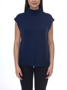 HECHTER PARIS Damen Pullunder mit Viskose Rollkragen-Pulli 31083465 Dunkelblau