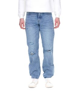 Vaqueros de hombre Only & SONS Edge Destroy con aspecto usado, pantalones de algodón con estilo de 5 bolsillos, corte ajustado 22024607 azul