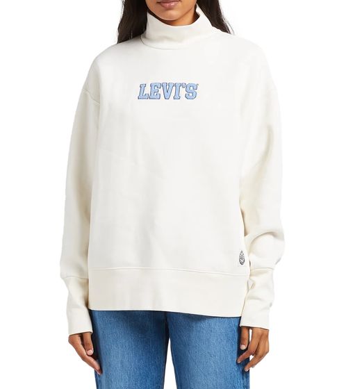 LEVI`S sweat vintage femme à col roulé pull oversize avec logo de la marque sur la poitrine 34251 0003 blanc