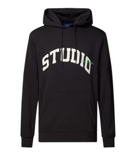JACK & JONES Brink Sweat à capuche pour homme, pull à capuche tendance avec inscription « STUDIO » sur le devant 12228021 noir