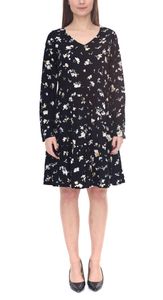 Tamaris Damen Mini-Kleid mit langen Ärmeln Web-Kleid mit floralem Allover-Print 38428365 Schwarz Tamaris Damen Mini-Kleid mit langen Ärmeln Web-Kleid mit floralem Allover-Print 38428365 Schwarz