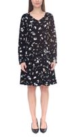 Tamaris women's mini dress with long sleeves, woven dress with floral all-over print 38428365 black Tamaris women's mini dress with long sleeves, woven dress with floral all-over print 38428365 black
