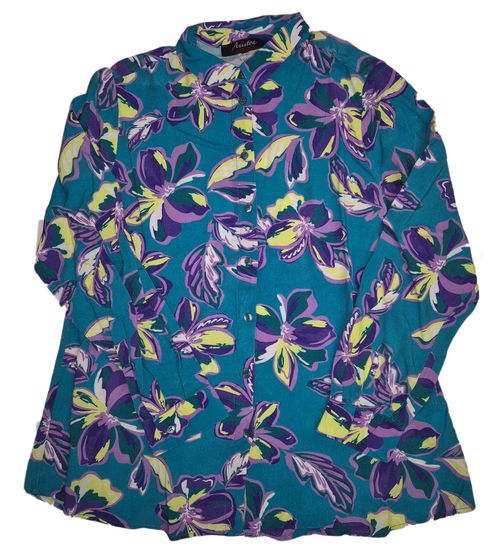 Aniston SELECTED women's blouse summer blouse with flower print 34371634 petrol/purple/multicolored