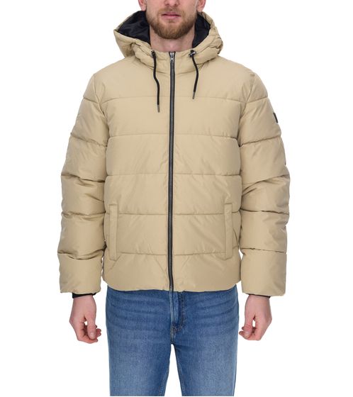 ONLY & SONS Melvin Life Herren Winter-Jacke Stepp-Jacke mit verstellbarer Kapuze Puffer-Jacke 22020857 Beige