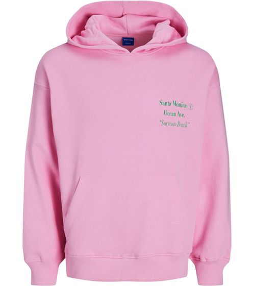 JACK & JONES Exotic Herren Hoodie modischer Kapuzen-Pullover mit "Santa Monica"-Schriftzug 12229994 Pink