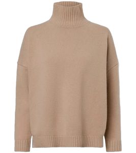 MaxMara Weekend pull tricoté femme avec motif côtelé, pull en laine, pull col montant 2353660733 336 marron