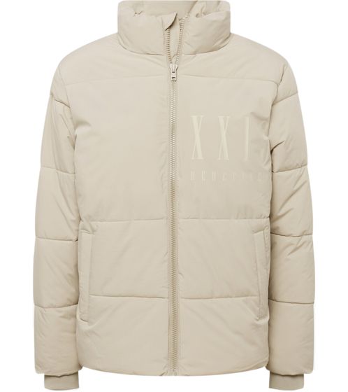 REDEFINED REBEL Phoenix men's winter jacket fashionable puffer jacket with logo lettering on the chest and back 215108 beige