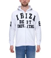 vsct Ibiza Dept sweat à capuche zippé pour homme avec détails lettrage pull à capuche en coton 5643315 blanc
