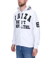 vsct Ibiza Dept sweat à capuche zippé pour homme avec détails lettrage pull à capuche en coton 5643315 blanc