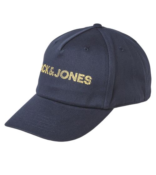 JACK & JONES Adrian Herren Snapback-Cap mit Marken-Schriftzug auf der Front Baseball-Cap 12235403 Navy