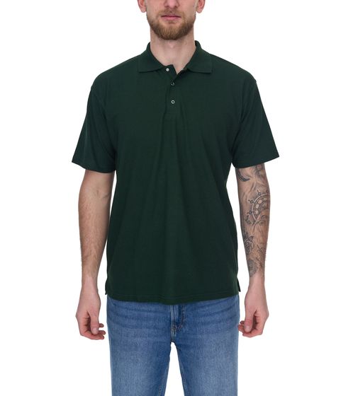 SANTINO Cws Herren schlichtes Polo-Shirt mit Baumwollanteil Kurzarm-Shirt Dunkelgrün