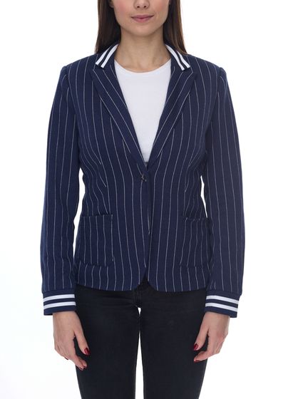 AjC Blazer Damen Business-Jacke mit Ein-Knopf-Verschluss Blazer Anzug-Jacke 90509505 Navy