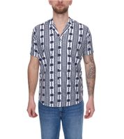 vsct Clubwear Herren Shirt mit Allover Geomatrix-Muster Kurzarm-Shirt mit Knopfleiste 5643309 Weiß/Schwarz vsct Clubwear Herren Shirt mit Allover Geomatrix-Muster Kurzarm-Shirt mit Knopfleiste 5643309 Weiß/Schwarz