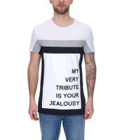 vsct My Tribute 1/2 Herren Baumwoll T-Shirt mit Statement-Print Rundhals-Shirt SS5641619 Weiß vsct My Tribute 1/2 Herren Baumwoll T-Shirt mit Statement-Print Rundhals-Shirt SS5641619 Weiß