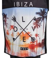 vsct Ibiza Love men's cotton T-shirt with large beach print, round neck shirt 5643296 black