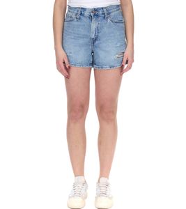 LEVI'S 80s Mom pantaloncini da donna in cotone look distrutto pantaloncini in denim A46950001 blu LEVI'S 80s Mom pantaloncini da donna in cotone look distrutto pantaloncini in denim A46950001 blu