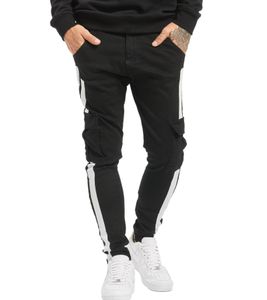 vsct Keanu Mega Stripe pantalon cargo pour homme avec rayures latérales jean avec poches sur les jambes denim D5642800 noir vsct Keanu Mega Stripe pantalon cargo pour homme avec rayures latérales jean avec poches sur les jambes denim D5642800 noir