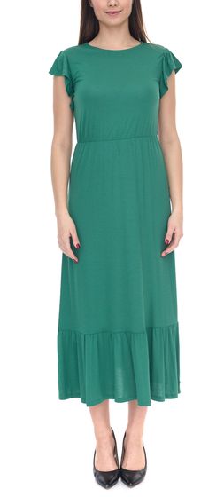 Laura Scott Jersey-Kleid Damen Sommer-Kleid mit Volant Midi-Kleid 49642429 Grün