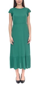 Laura Scott Jersey-Kleid Damen Sommer-Kleid mit Volant Midi-Kleid 49642429 Grün