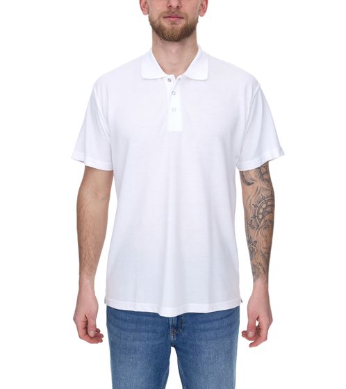 SANTINO Cws Herren schlichtes Polo-Shirt mit Baumwollanteil Kurzarm-Shirt Weiß