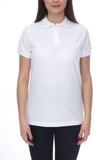 SANTINO Ricardo Damen schlichtes Polo-Shirt mit Baumwollanteil Kurzarm-Shirt Weiß