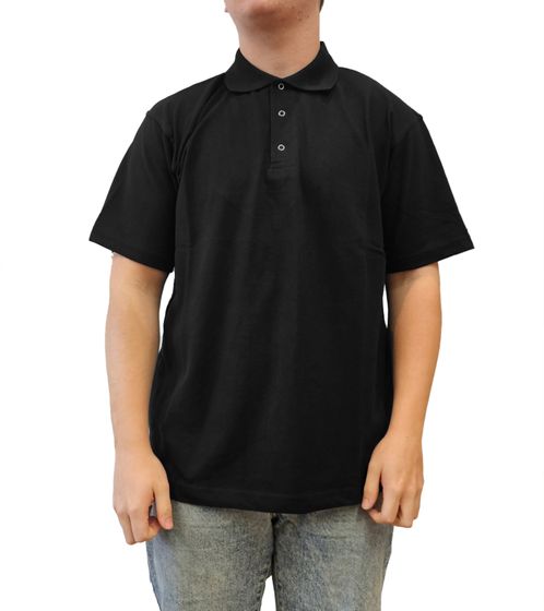 SANTINO Cws men's simple polo shirt with cotton content, short-sleeved shirt, black