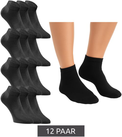 12 pares de calcetines cortos JACK & JONES, calcetines deportivos, medias deportivas, calcetines cuartos de algodón 12260511 negro