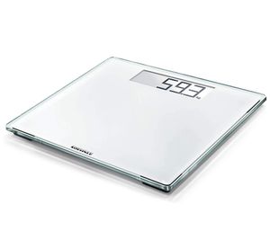 SOEHNLE Style Sense Comfort 100 Digitale Personenwaage mit LCD-Anzeige Gewichtskontrolle extraflache Fitness-Digitalwaage Tragkraft von 180kg batteriebetrieben Weiß