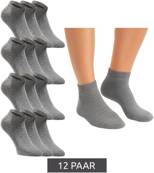 12 pares de calcetines cortos JACK & JONES, calcetines deportivos, medias deportivas, calcetines cuartos de algodón 12260511 gris