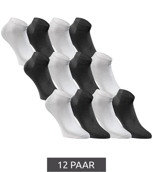 12 pairs of JACK & JONES Short Sock sneaker socks, sports socks, cotton quarter socks 12260511 black/white