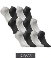 12 pairs of JACK & JONES Short Sock sneaker socks, sports socks, cotton quarter socks 12260511 in black, grey, white or a mix